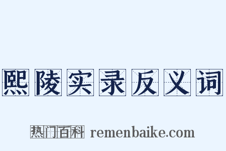 熙陵实录反义词是什么意思的图片